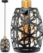 Lampa wisząca witrażowa czarna metalowa WSP09A1