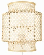 Kinkiet bambusowy boho biały przewód z włącznikiem on/off TH16