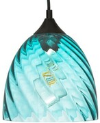 Lampa wisząca szklana niebieska kopuła VELA