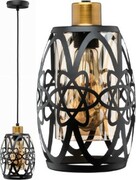 Lampa wisząca witrażowa czarna metalowa WSP07A1