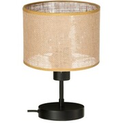 Lampka nocna juta podstawa czarna abażur kaszmir