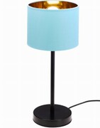 Lampka nocna stołowa z abażurem Oro niebieska