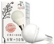 Żarówka LED kulka E14 6W=50W Ciepła