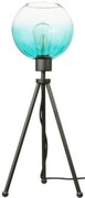 Lampa stojąca czarna NEPTUN Mini z kula turkus venus