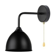 Kinkiet ścienny retro Rustic owal czarny z łańcuszkiem