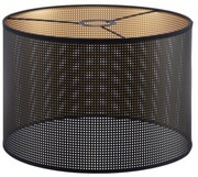 Abażur materiałowy walec ażurowy czarny złoty 30 cm