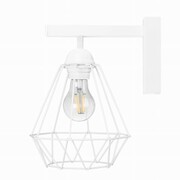 Kinkiet ścienny loft druciany DIAMENT biały