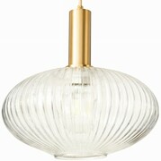 Lampa wisząca szklana MODERNA duża złota przezroczysta