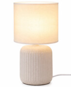 Lampka nocna z abażurem biała ceramiczna ryflowana DION D1