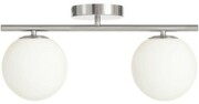 Lampa sufitowa plafon Milano silver podwójna mleczne kule