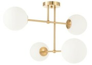 Lampa sufitowa złota Milano Tower 4 mleczne kule dwuobwodowa