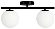 Lampa sufitowa plafon Milano black podwójna mleczne kule