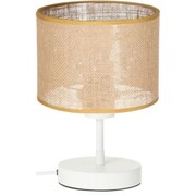 Lampka nocna juta podstawa biała abażur kaszmir