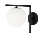 Kinkiet black Milano Sun mleczna kula