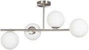 Lampa sufitowa Milano 4 klosze mleczne kule silver EP1C16