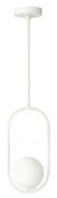 Lampa wisząca biała Milano Ring kula mleczna