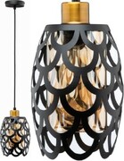 Lampa wisząca witrażowa czarna metalowa WSP06A1