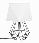 Lampka nocna Diament LOFT BLACK abażur biały