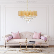Lampa kryształowa luksusowa żyrandol Luxury WSC013 złota duża