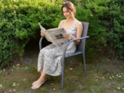 Krzesło ogrodowe z szarego technorattanu Sottile