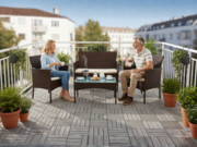 Zestaw mebli ogrodowych COMODO brązowy technorattan