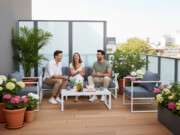 Komplet mebli Ogrodowych MOSTRARE GRANDE Białe Aluminium