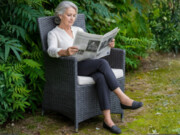 Krzesło tarasowe z szarego technorattanu