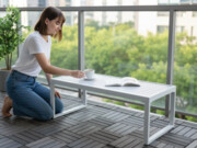 Biały stolik na taras z aluminium