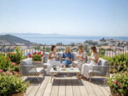 Aluminiowy zestaw mebli tarasowych BLANDO - duża sofa 186 cm