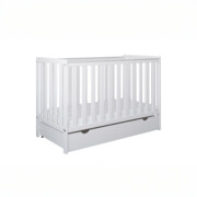 Łóżeczko 2w1 z barierką 120x60 Nestilo - Białe