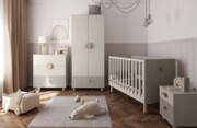 Zestaw mebli niemowlęcych Cozy LOFT Baby kaszmir – łóżeczko, komoda, szafa, szafka