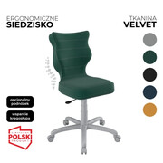 Krzesło obrotowe dla dziecka Petit Velvet – Szara konstrukcja | Wybór koloru siedziska