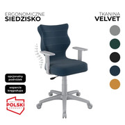 Krzesło obrotowe młodzieżowe Duo Velvet – Szara konstrukcja | Wybór koloru siedziska