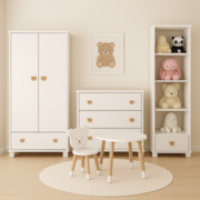 Zestaw mebli dziecięcych MIŚ 3-elementowy – szafa, komoda, regał | z uroczymi uchwytami