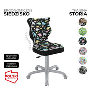 Krzesło obrotowe dla dziecka Petit Storia – Szara konstrukcja | Wybór wzoru siedziska