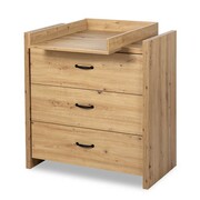 Komoda dziecięca AMELIA dąb – 3 szuflady, cichy domyk, opcja przewijaka