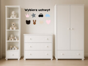 Zestaw mebli dziecięcych BASIC – szafa, komoda, regał (wybór uchwytów)