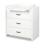 Komoda dziecięca AMELIA biała – 3 szuflady, cichy domyk, opcja przewijaka