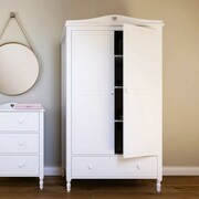 Biała Szafa LAURA z dwoma drążkami i półkami