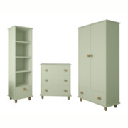 Zestaw mebli dziecięcych SIMPLE 3 el. miętowy - szafa, komoda, regał