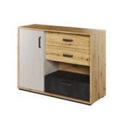 Komoda Qubic - Dąb Artisan, Silk Flou