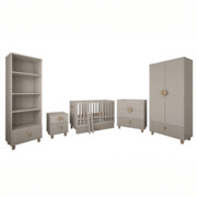 Zestaw mebli niemowlęcych Cozy LOFT Baby kaszmir - szafa, regał, komoda, łóżeczko, szafka nocna