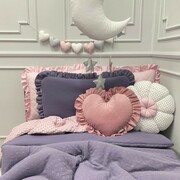 Haftowana pościel muślinowa z wypełnieniem, fiołek