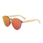 Drewniane okulary przeciwsłoneczne Niwatch Cassiopeia Orange Mirror & Bamboo