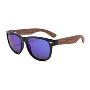Drewniane okulary przeciwsłoneczne Niwatch Hydrus Blue - orzech