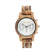Damski zegarek drewniany Niwatch CHRONO - ZEBRAWOOD