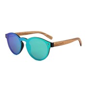 Drewniane okulary przeciwsłoneczne Niwatch Cassiopeia Green Mirror & Zebrawood