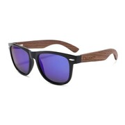 Drewniane okulary przeciwsłoneczne Niwatch Hydrus Blue - orzech