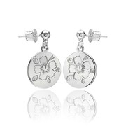 Kolczyki kółeczka kwiat hawajski