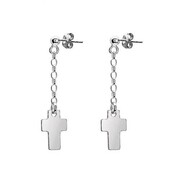 Kolczyki krzyżyki srebrne